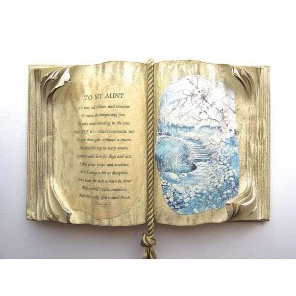 Decoupaged Altered Upcycled Book, 1970's,"To My Aunt" Gift Novelty Collectible - Picture 1 of 5